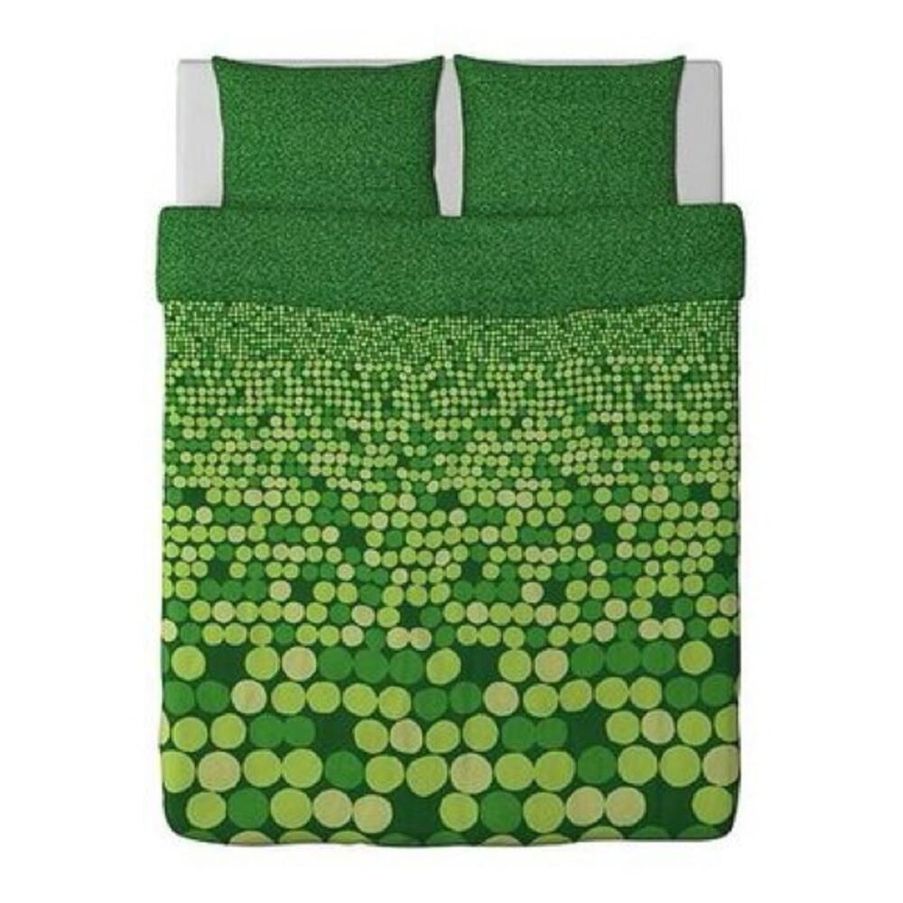 IKEA Smorboll Green Twin Duvet Cover Mid Century Modern Atomic Style